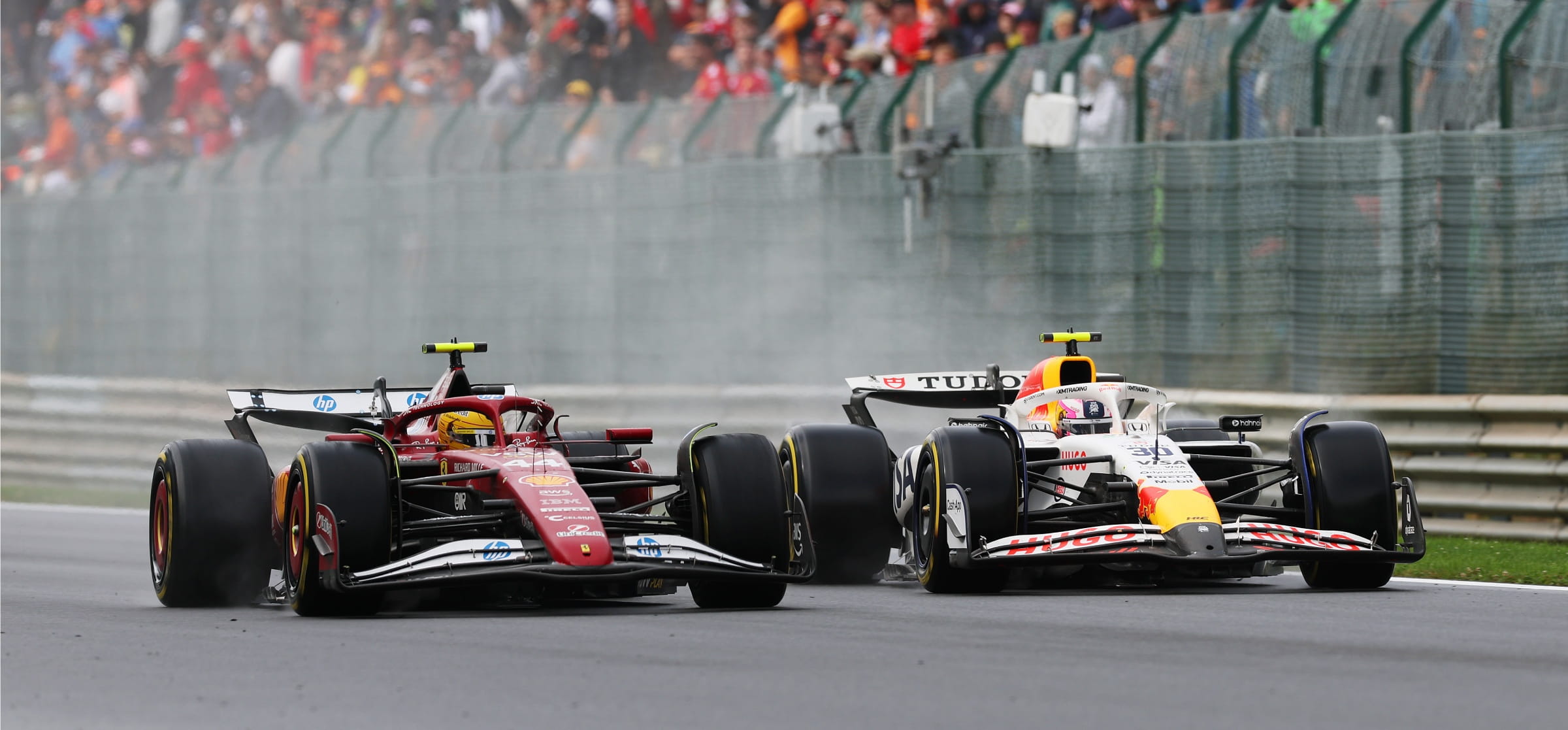 Ferrari and Racing Bulls car