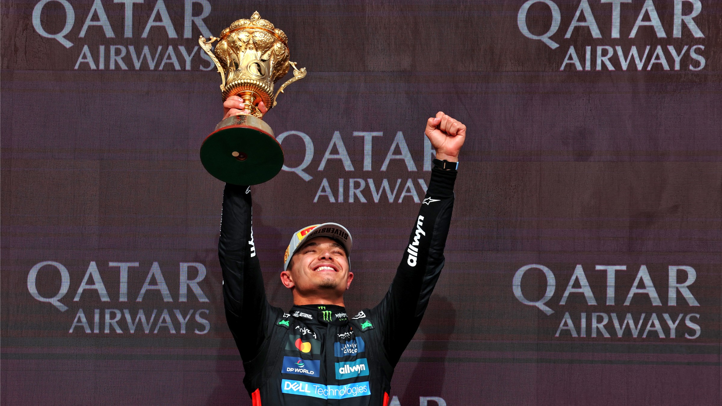 Lando Norris celebrating 2025 British GP win