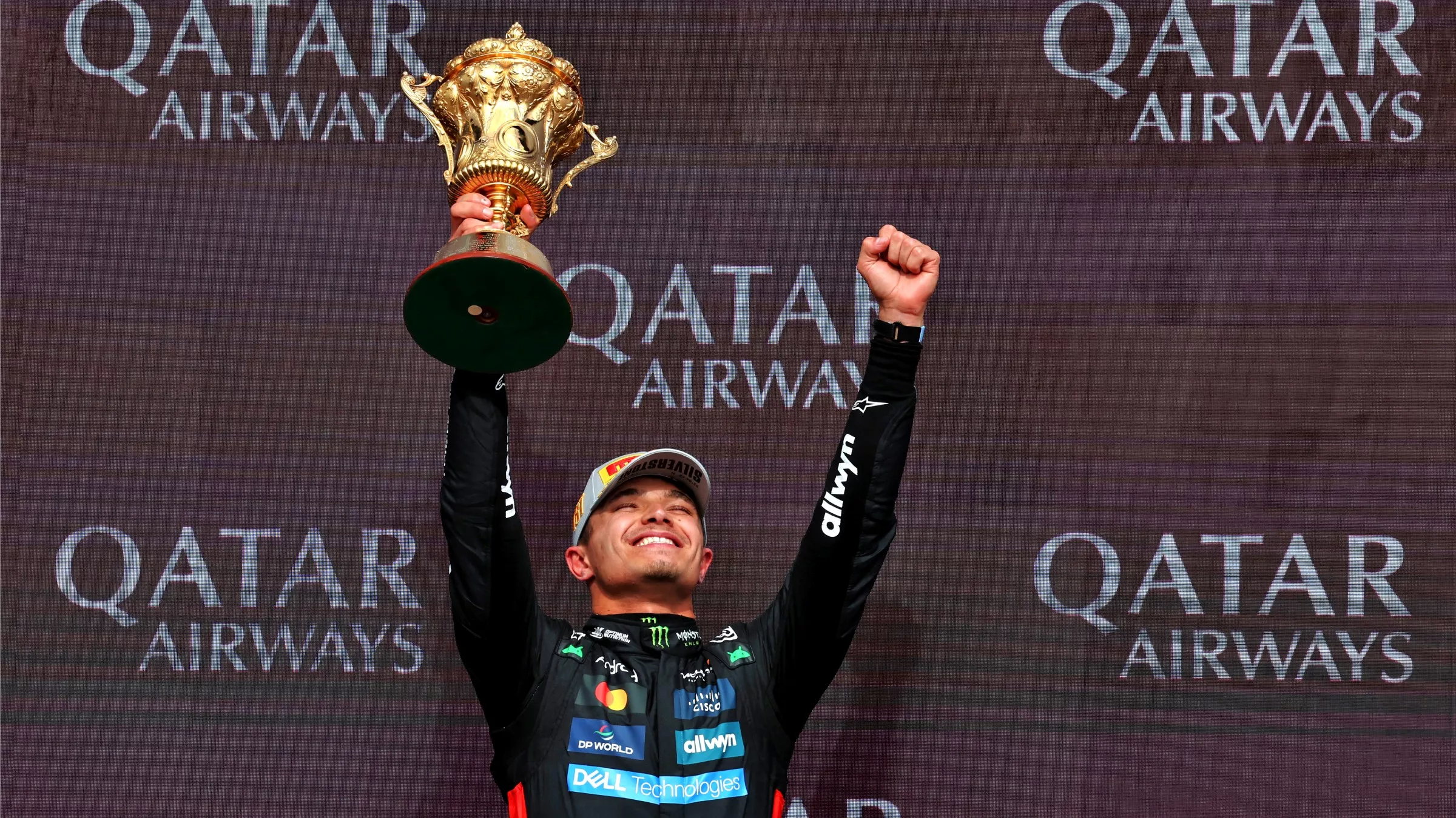 Lando Norris celebrating 2025 British GP win