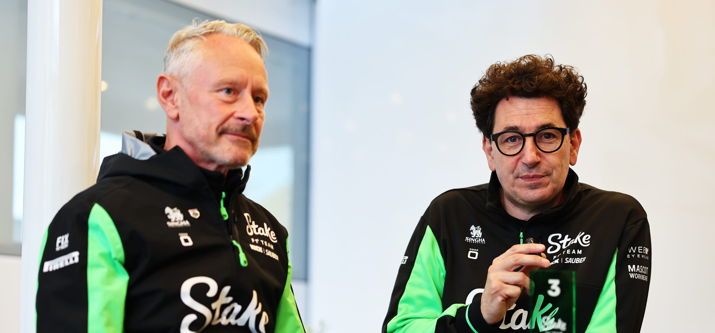 Mattia Binotto and Jonathan Wheatley