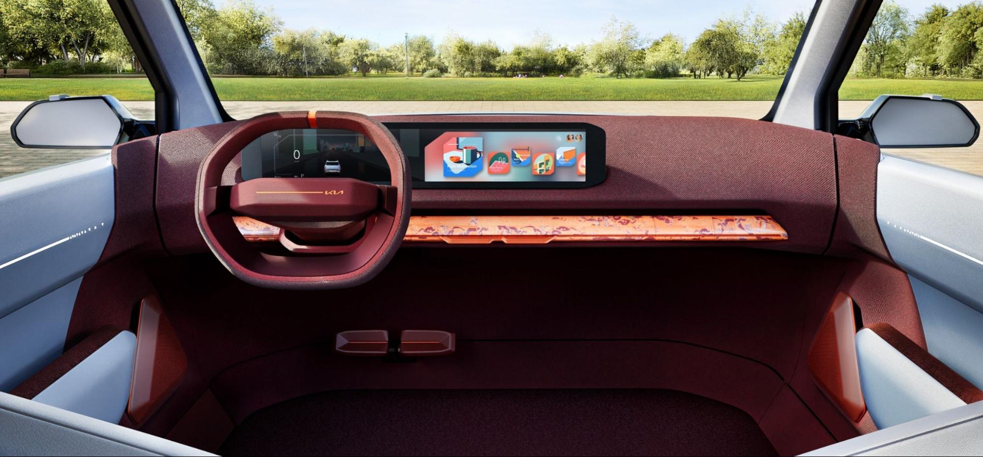 Interior of car with natural fibres