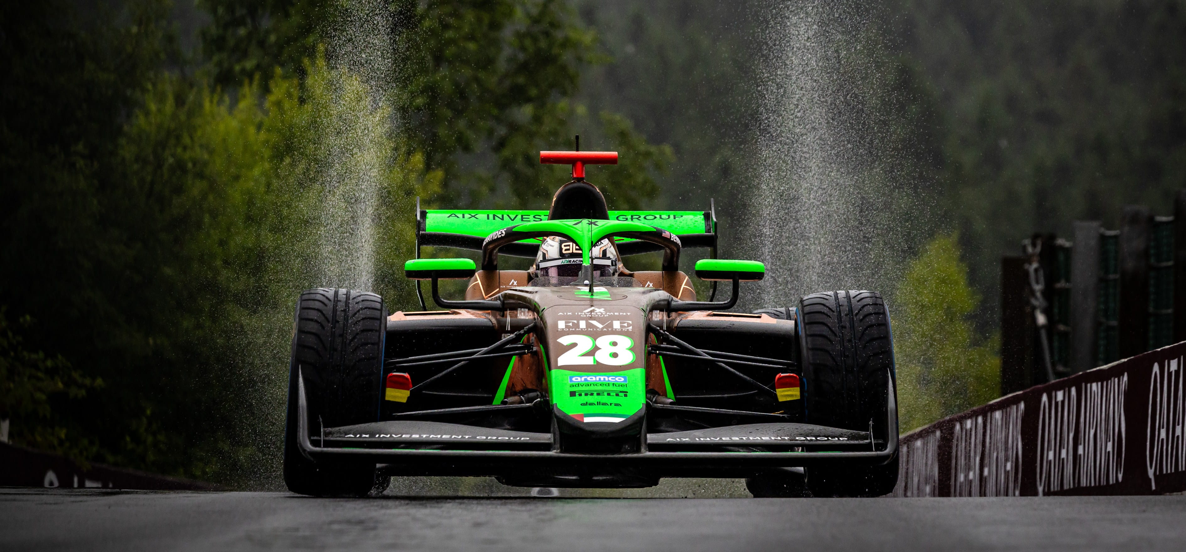 F3 car in wet conditions