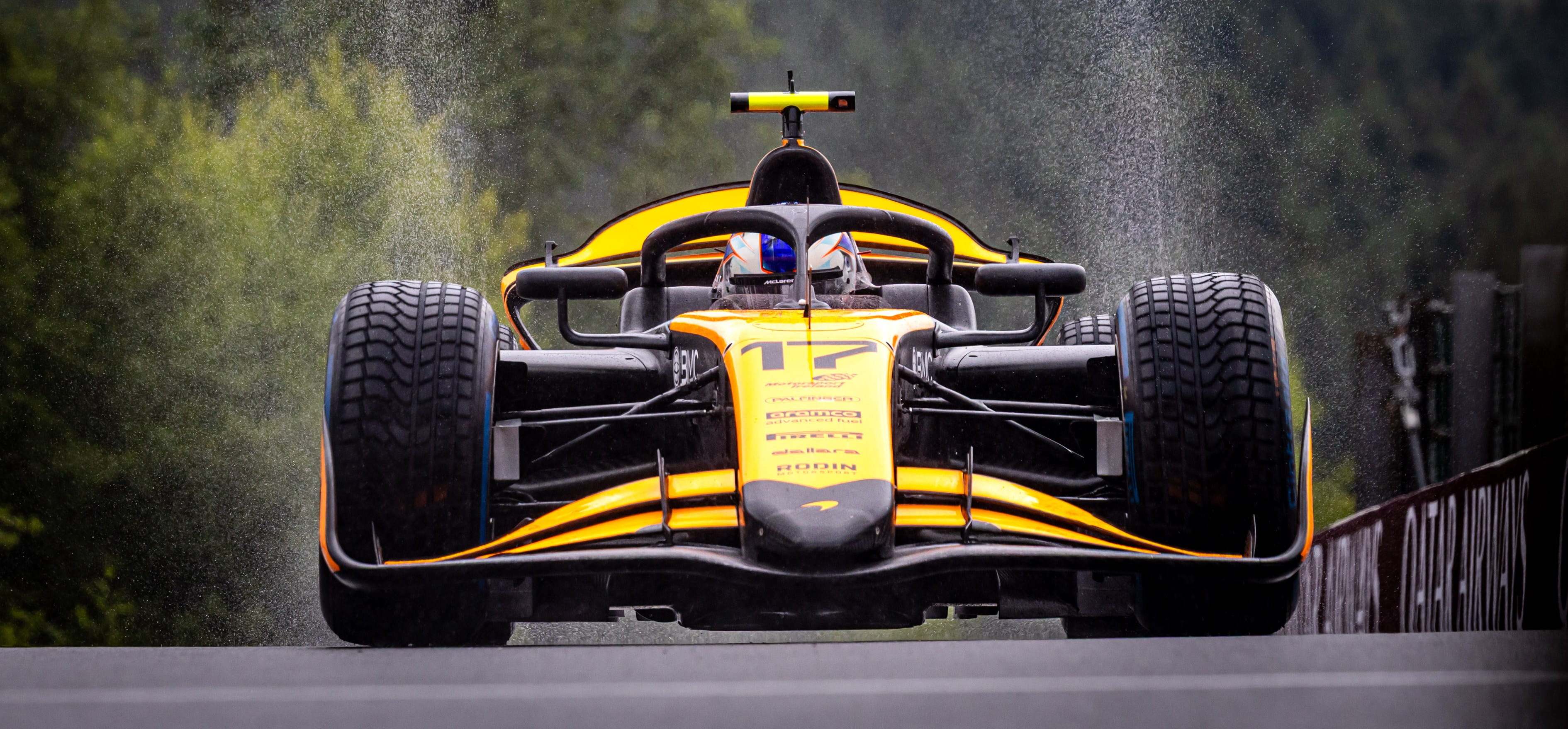 F2 car in the rain