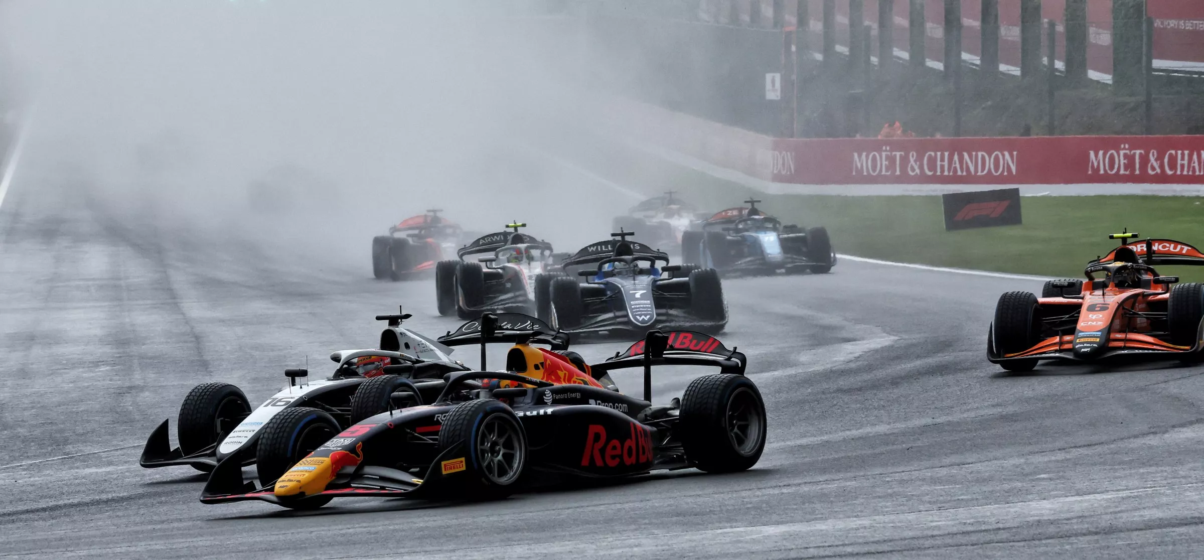 F3 cars in wet conditions