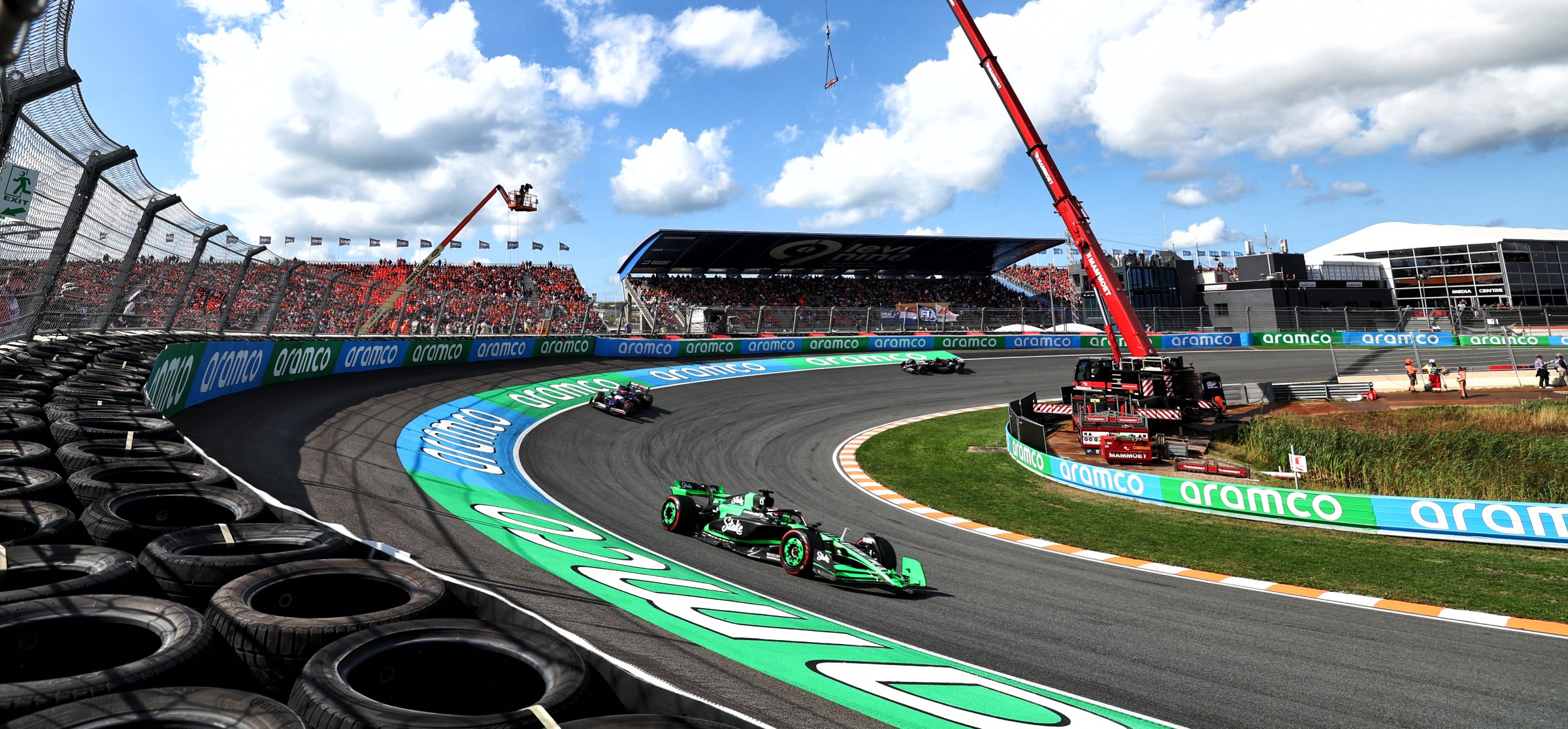 Sauber at the banked corner in Zandvoort in 2024
