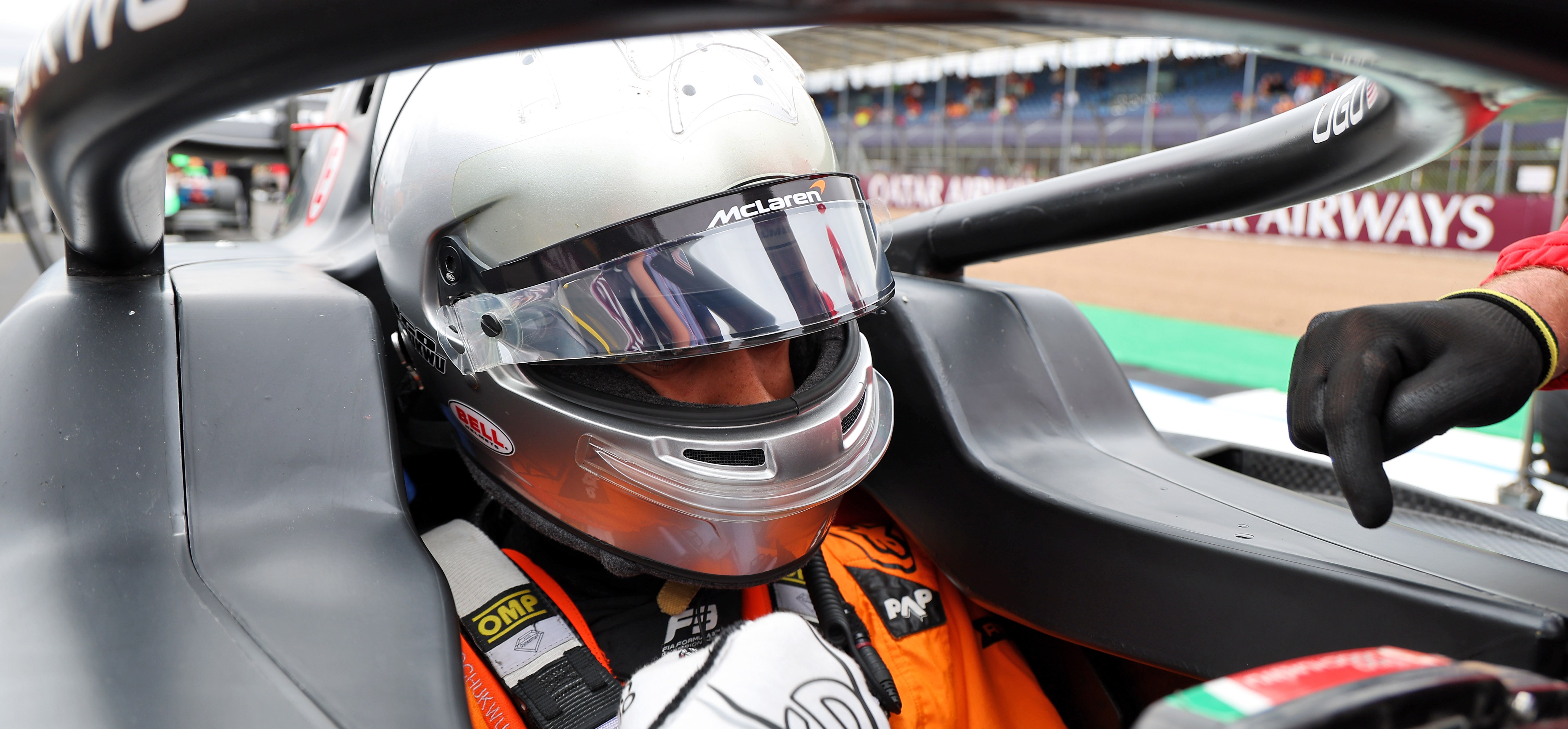 Ugo Ugochukwu, F3 driver, in the cockpit
