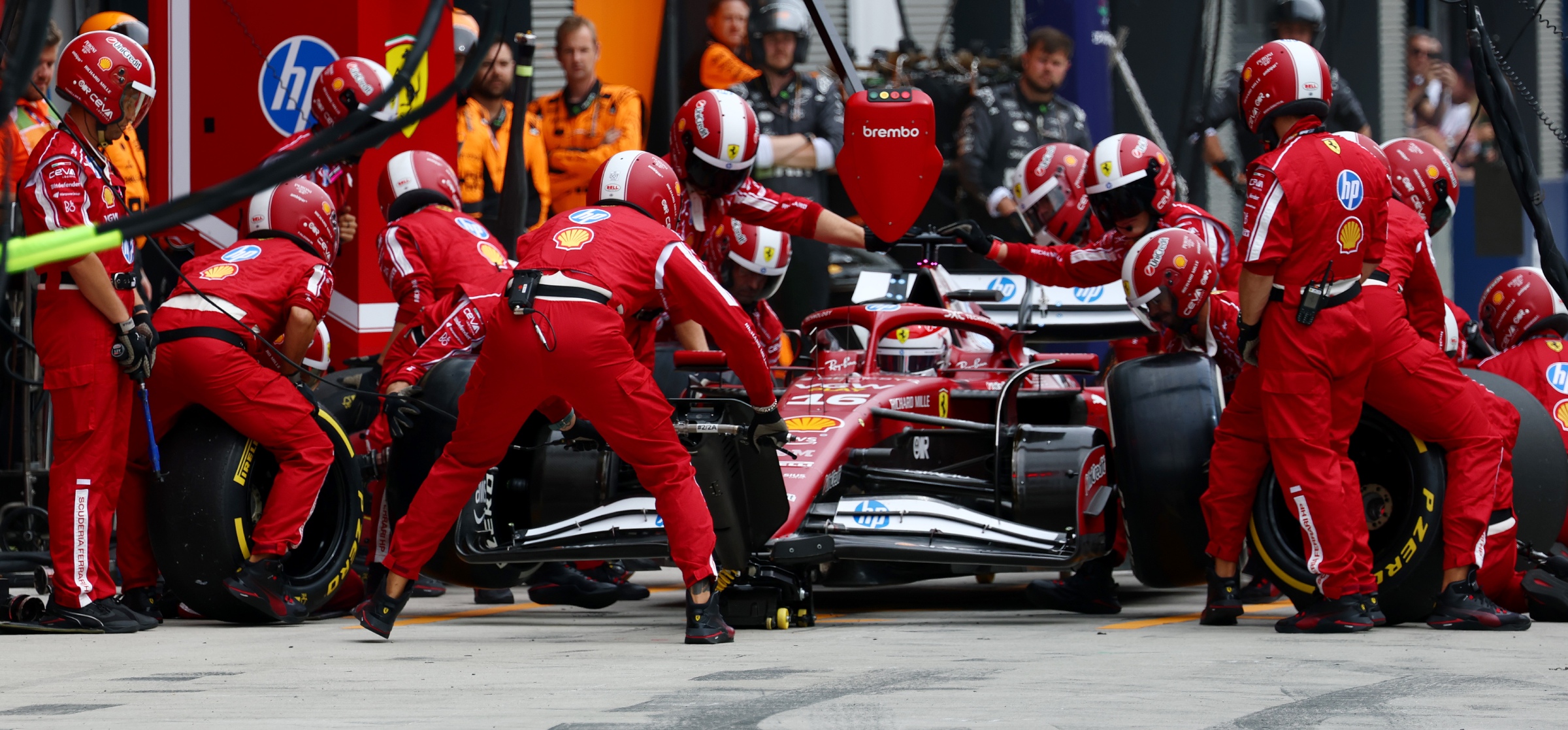 Ferrari pitstop 2025 Hungarian Grand Prix