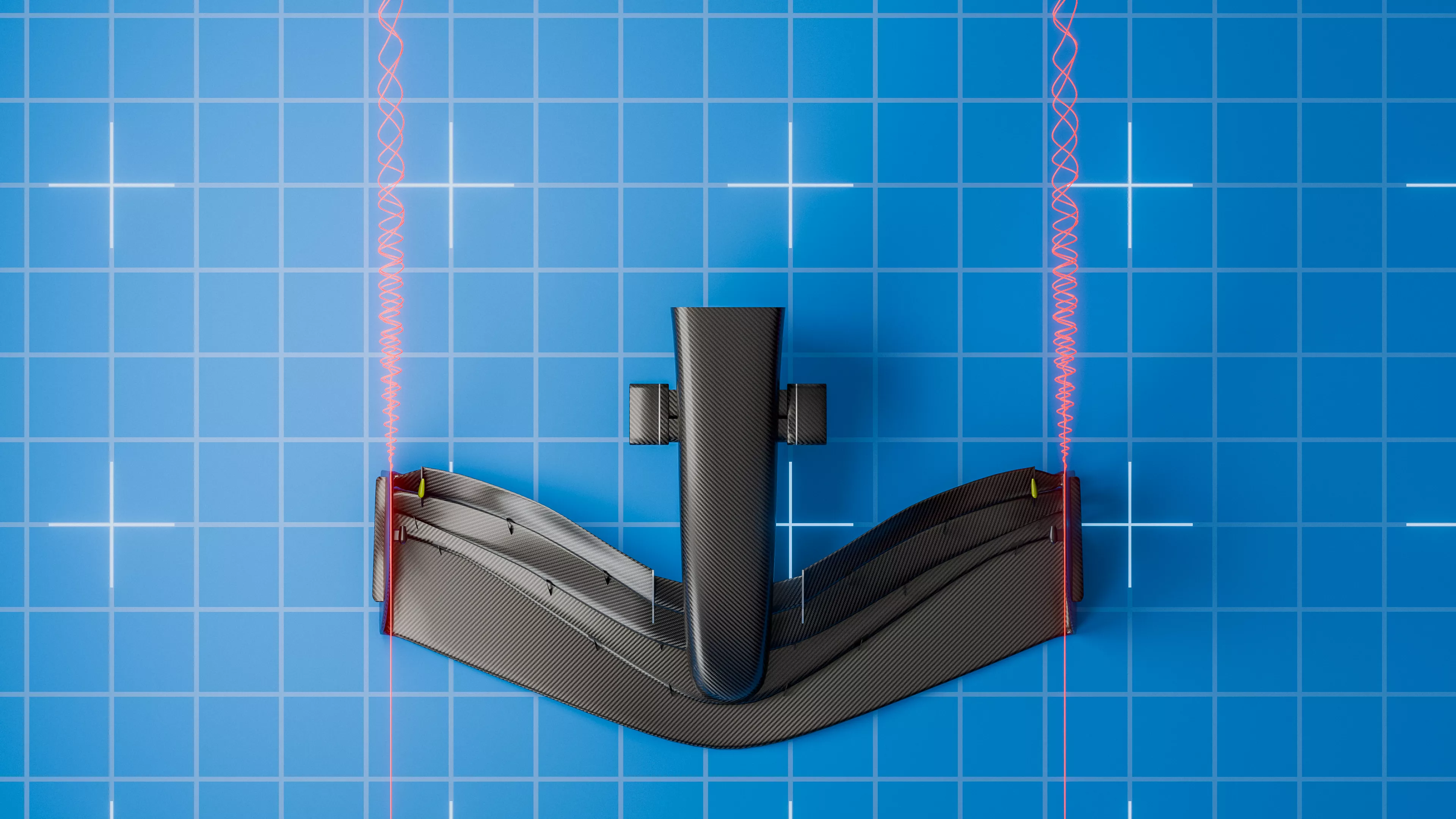 Vortex 3D render on F1 car front wing