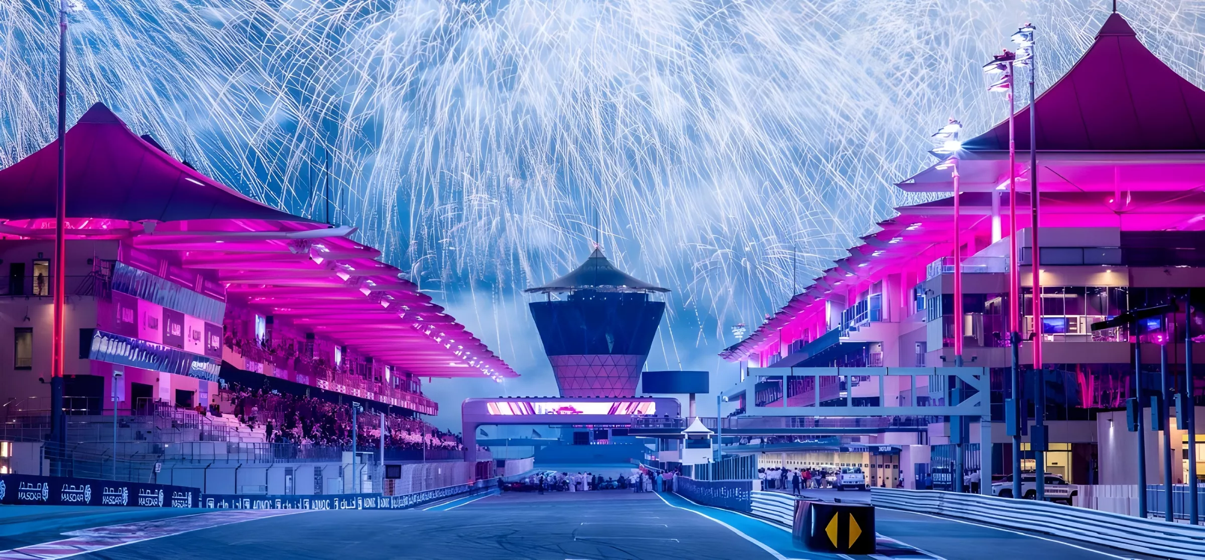A2RL fireworks at Yas Marina Circuit