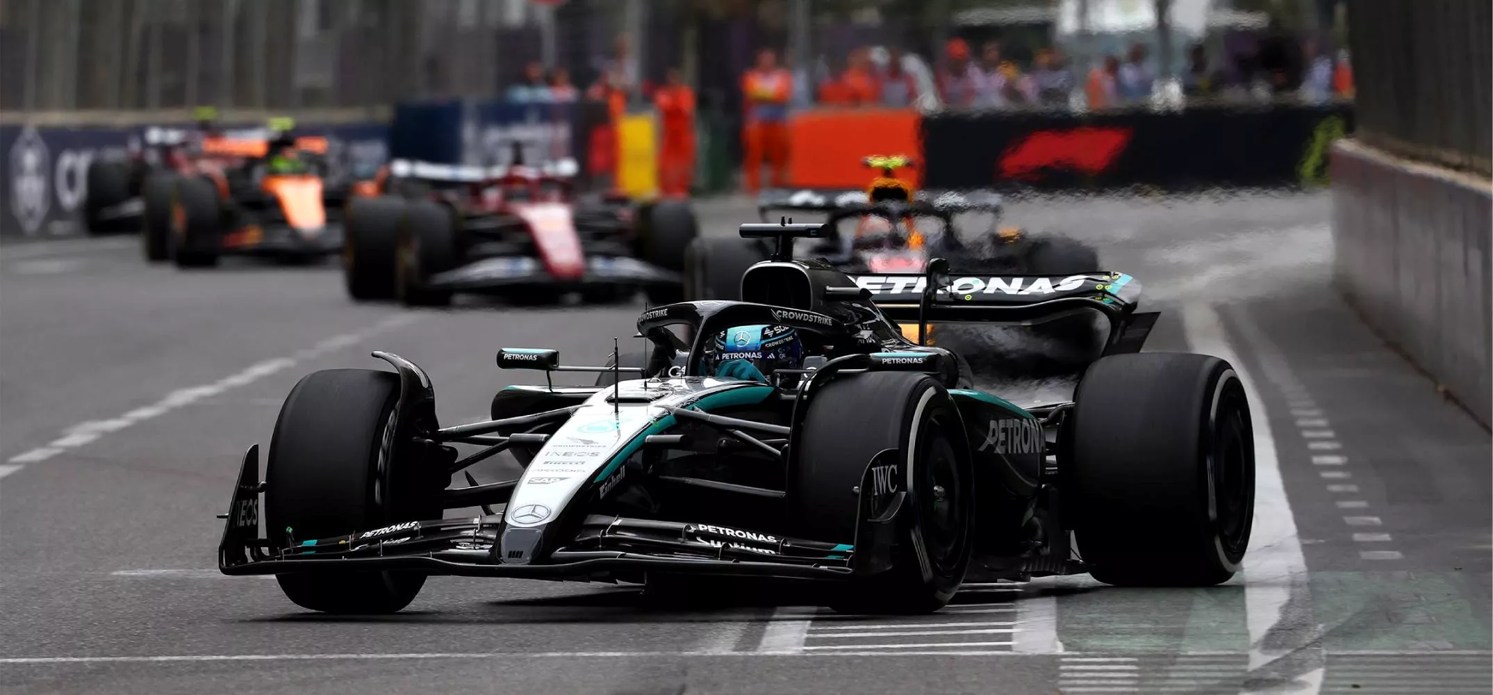 Mercedes F1 car Baku 2025
