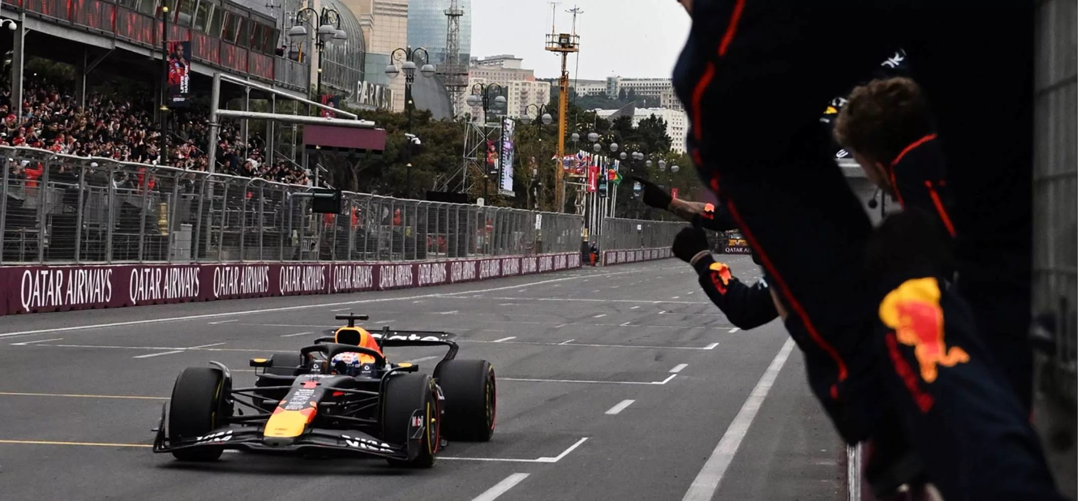 Max verstappen crosses finish line