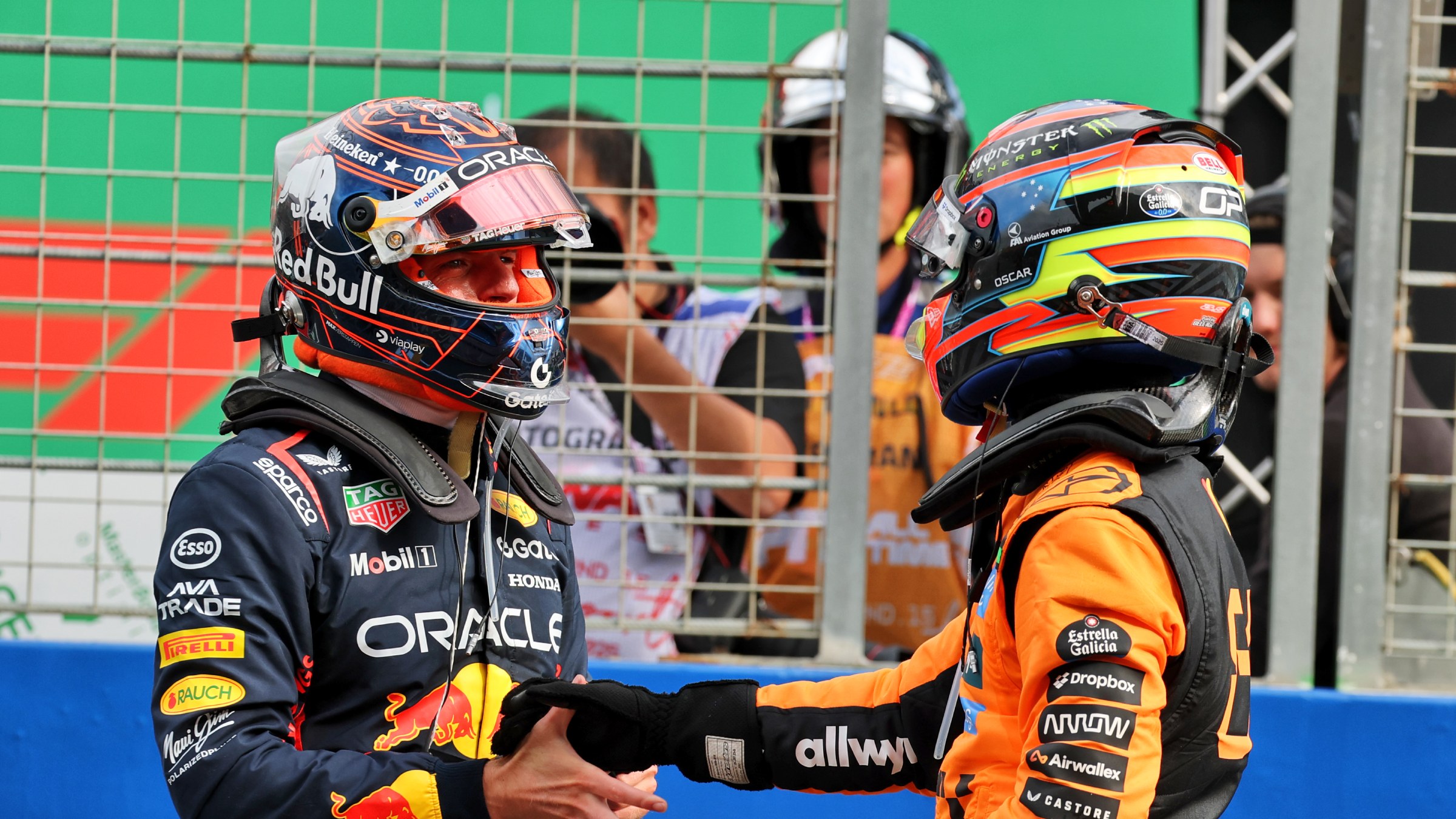 Max Verstappen and Oscar Piastri at the 2025 Dutch Grand Prix