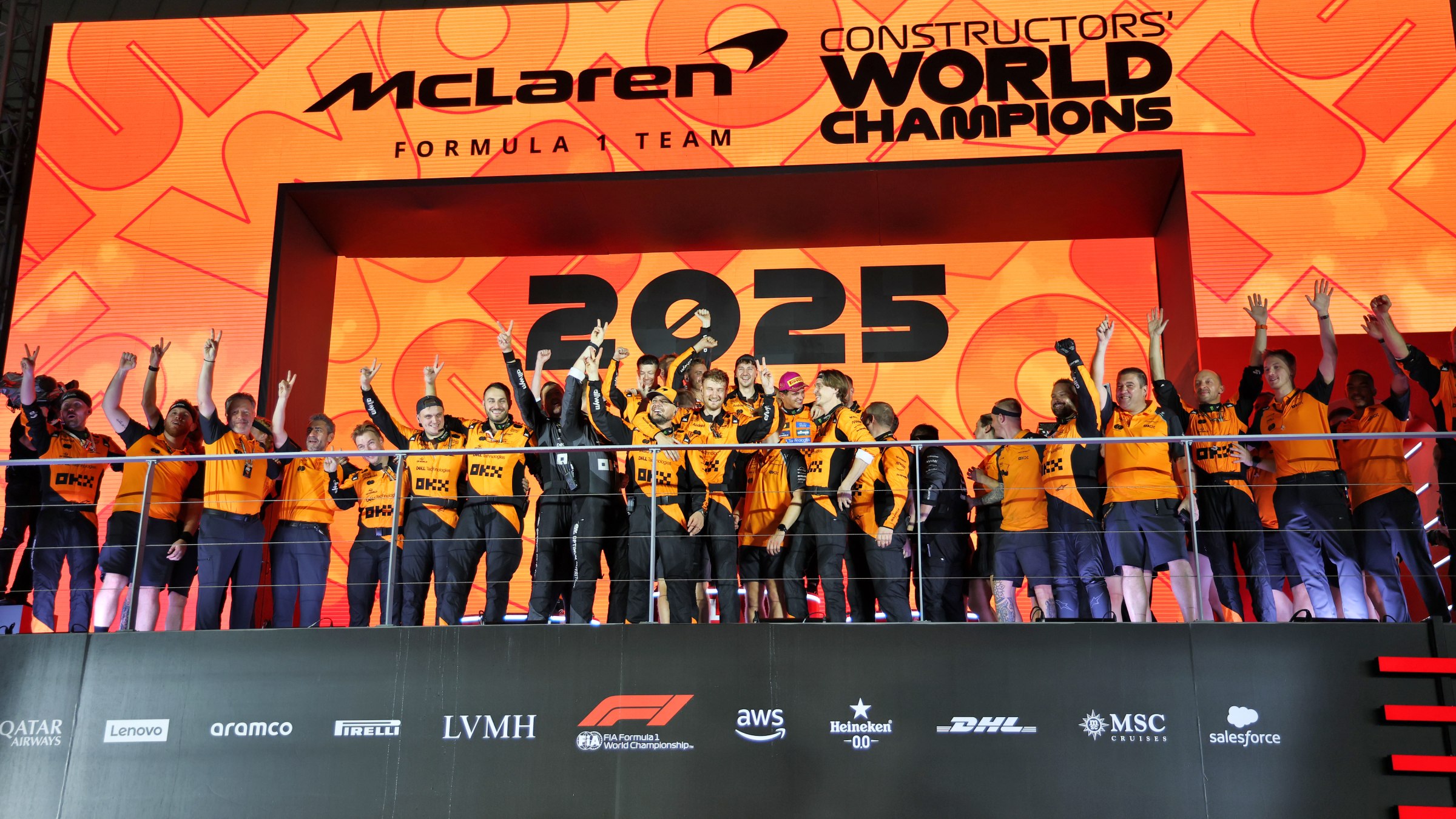 McLaren celebrating 2025 title