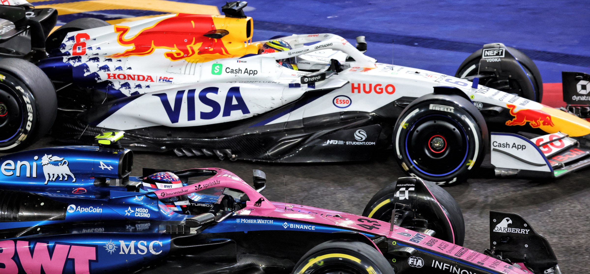 Racing Bulls and Alpine F1 cars