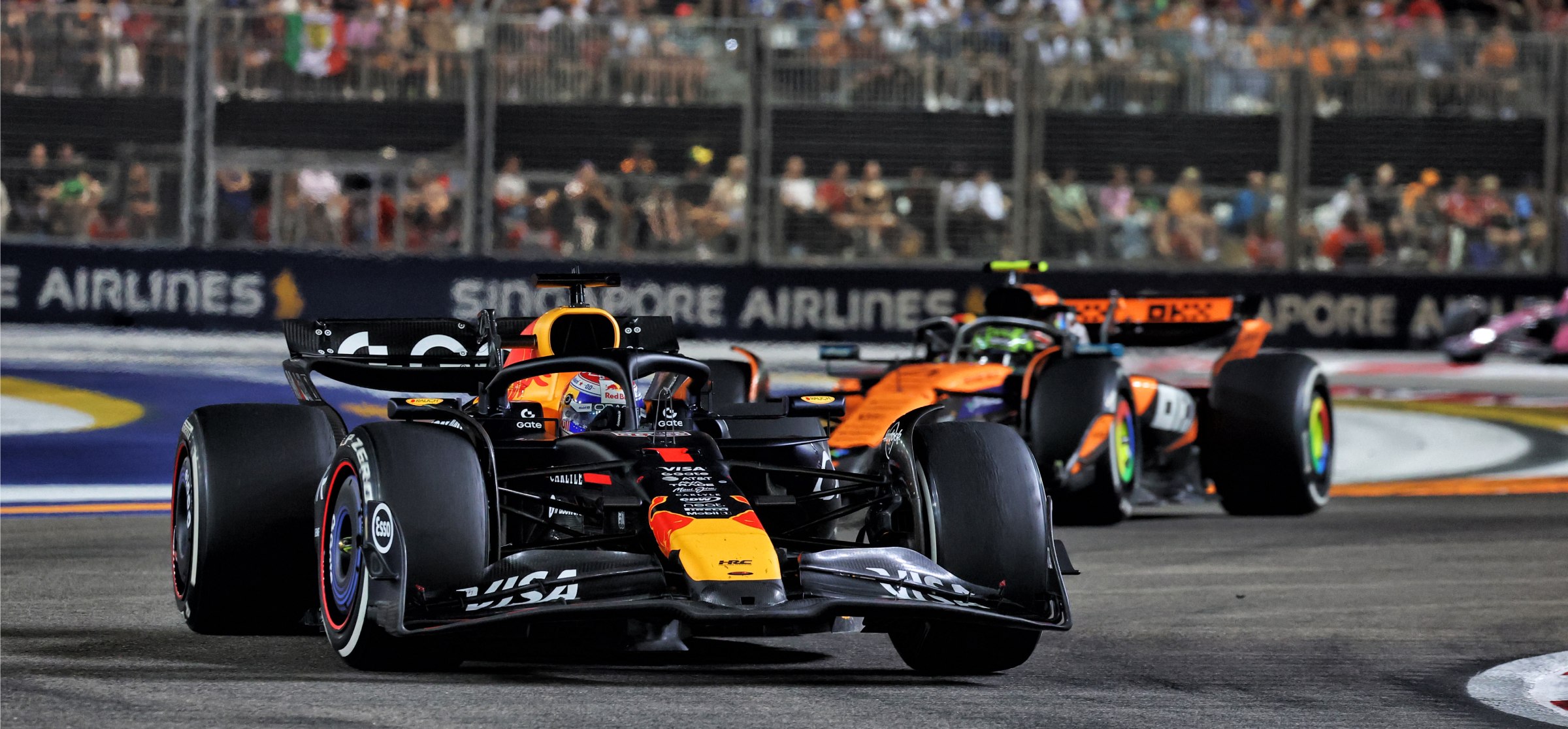 Red Bull and McLaren at the 2025 Sinagpore F1 GP