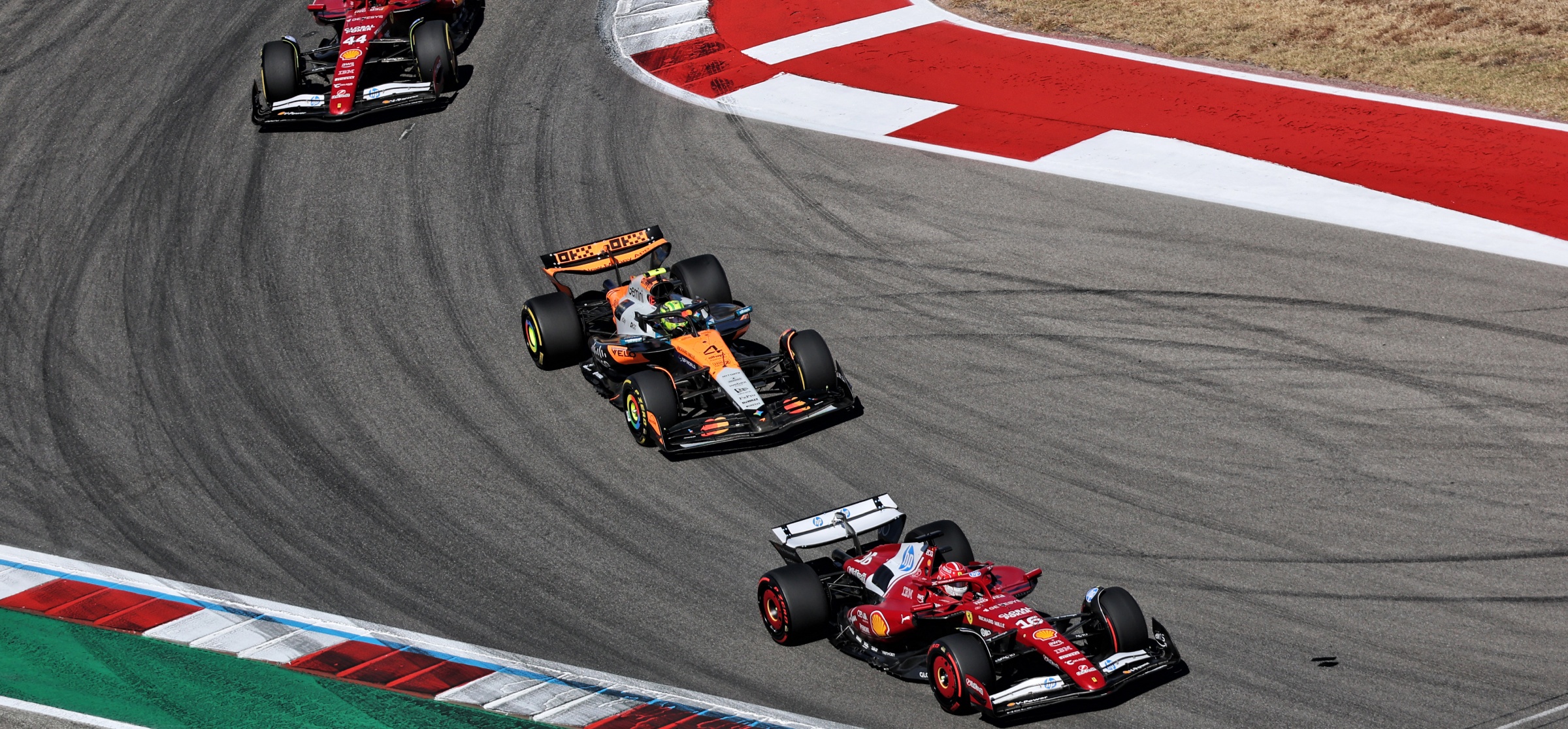 three F1 cars Austin 2025