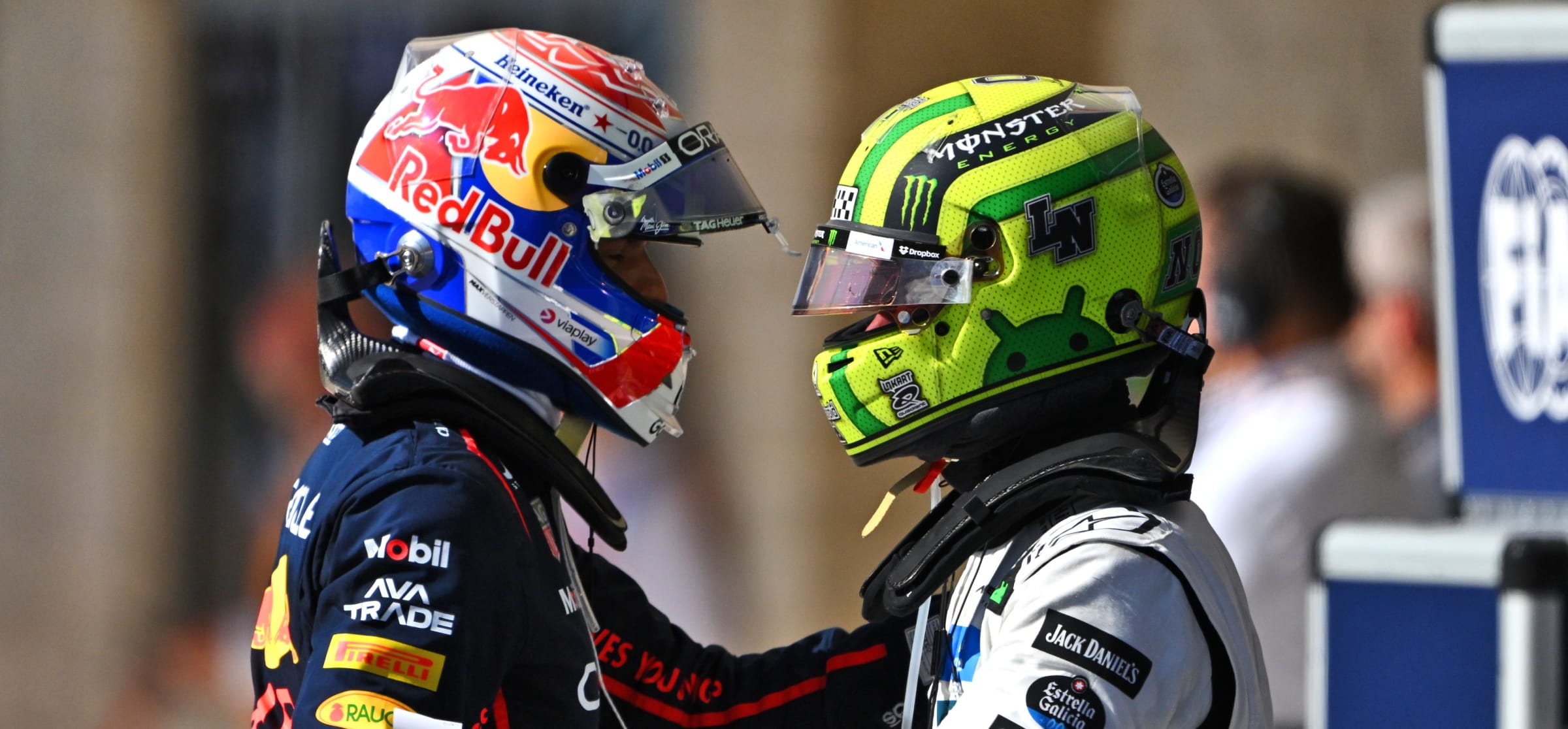 Max Verstappen and Lando Norris in Austin 2025