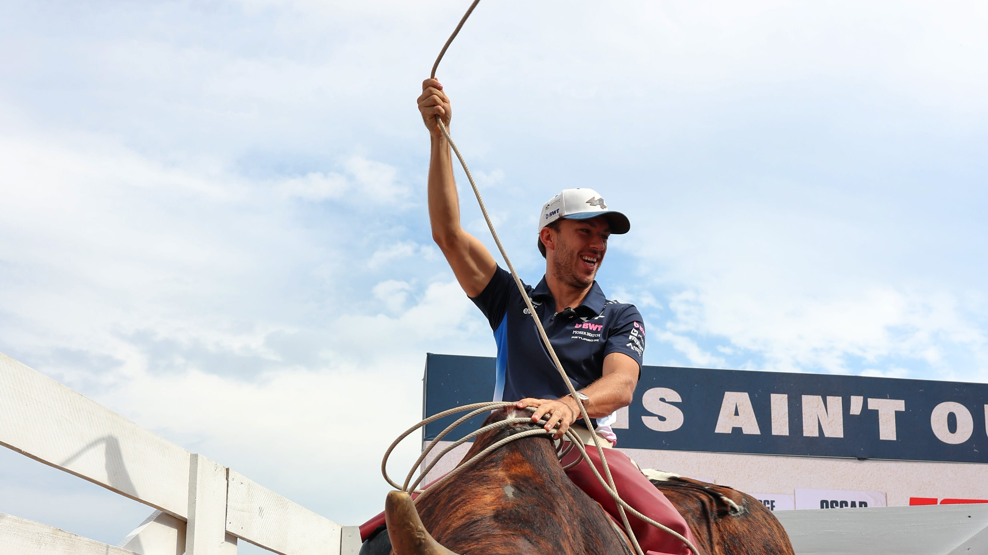 Pierre Gasly with a lasso