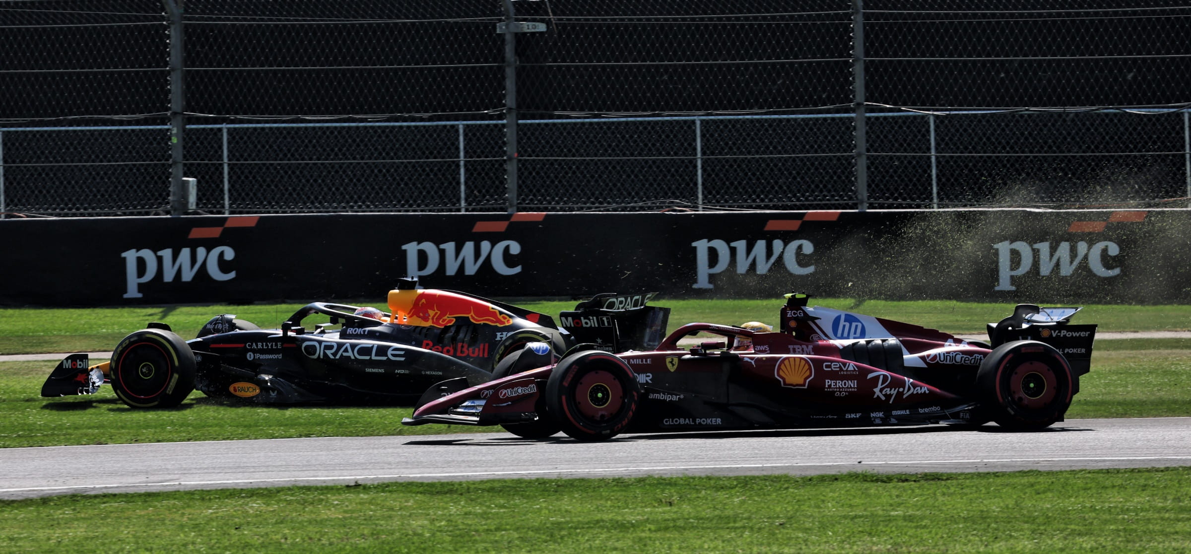 Red Bull and Ferrari F1 cars