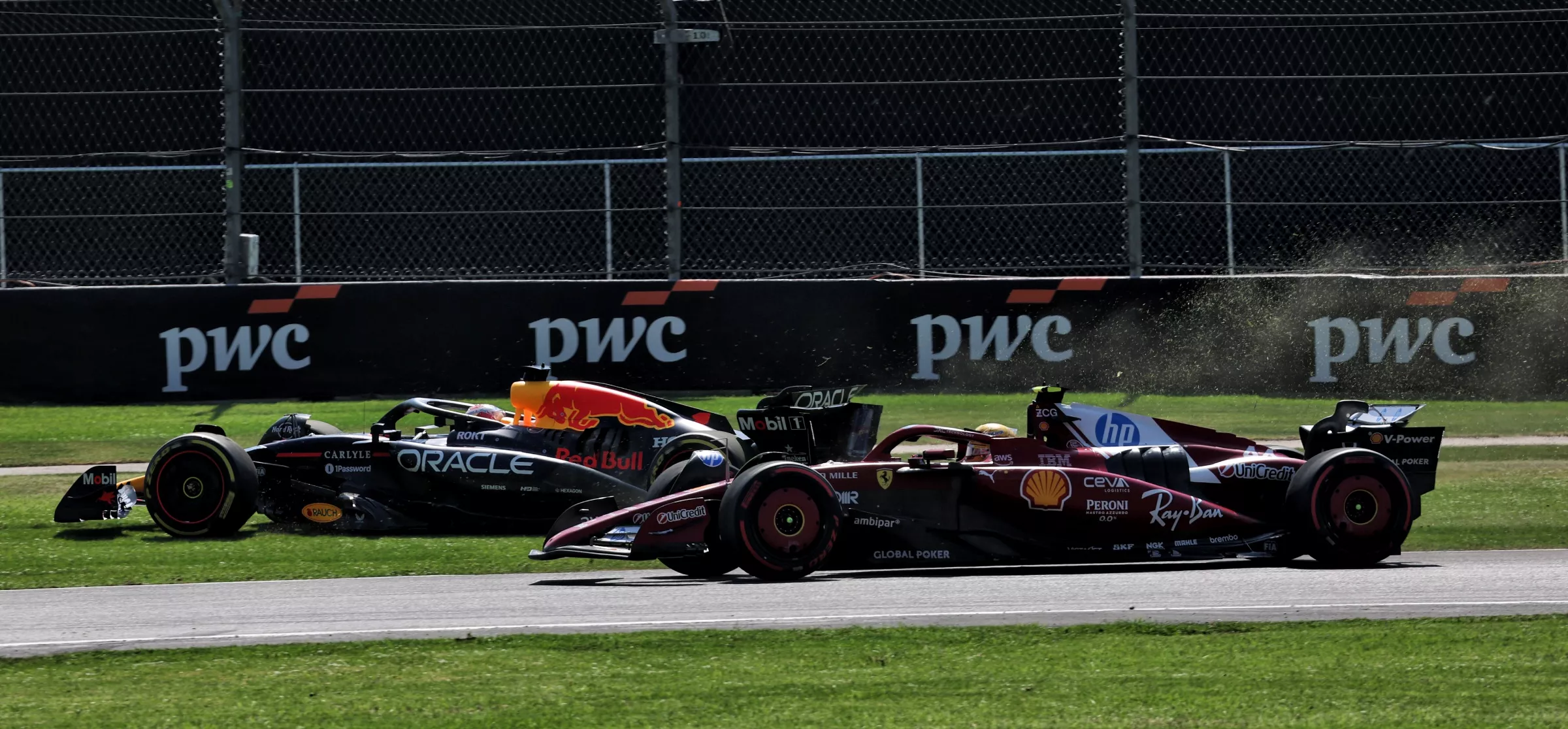 Red Bull and Ferrari F1 cars
