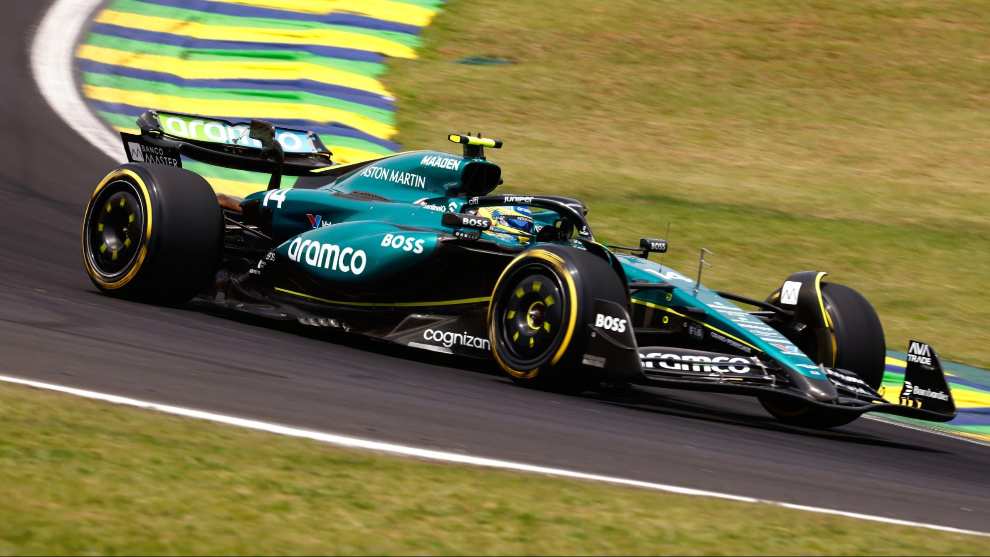 Aston Martin F1 car in Brazil, 2024