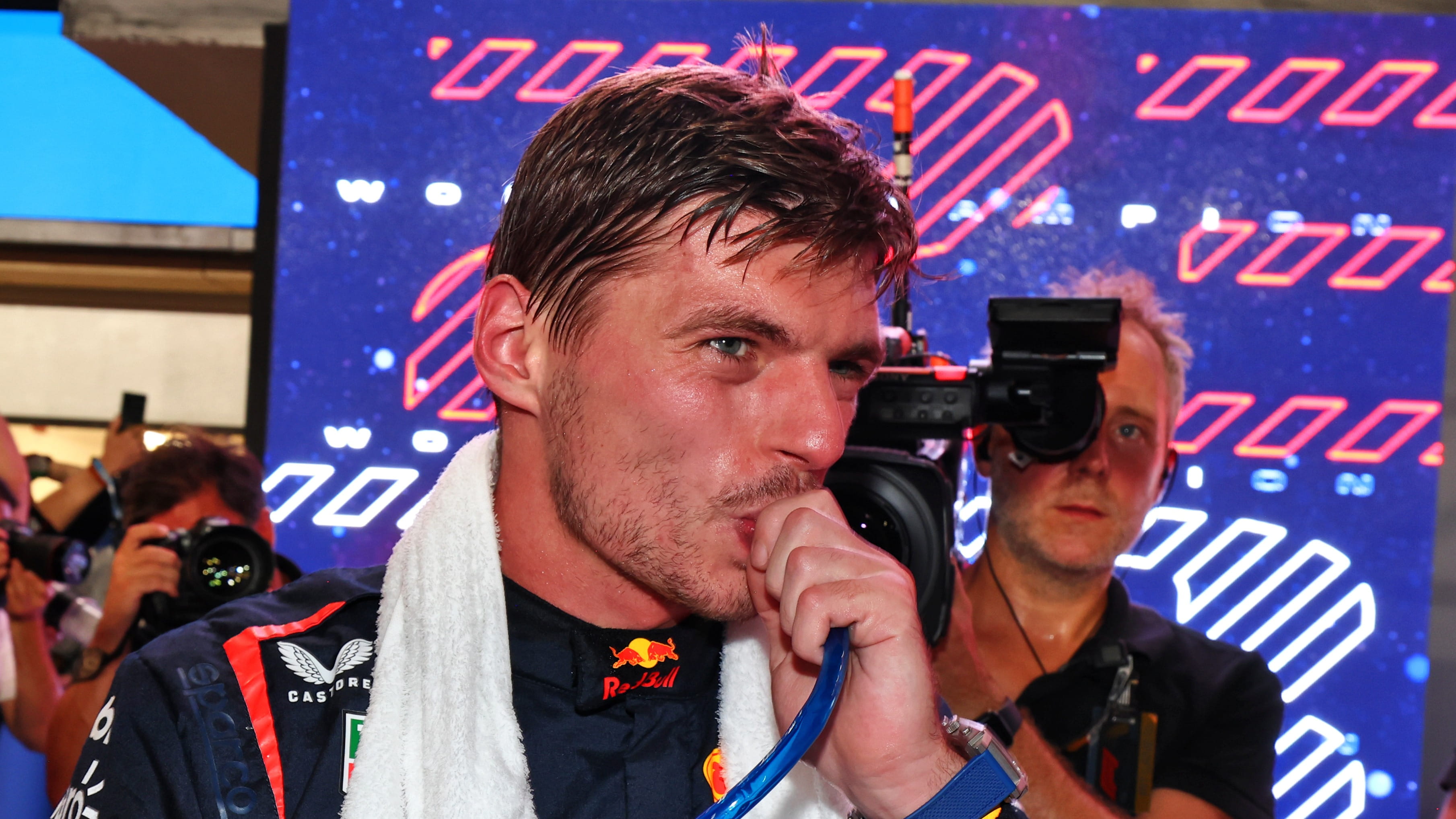Max Verstappen sweating
