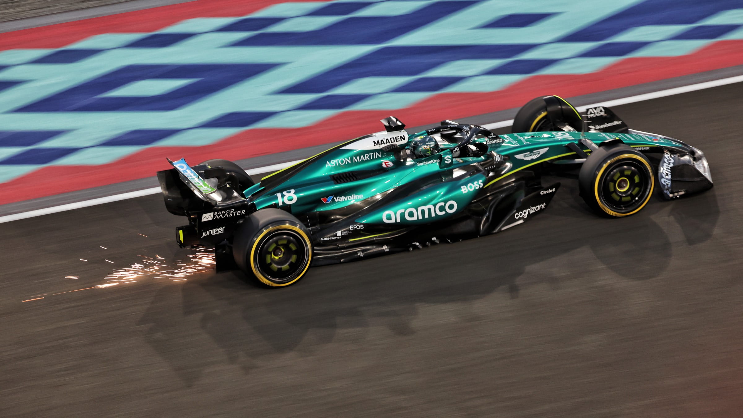 Aston Martin F1 car in Qatar