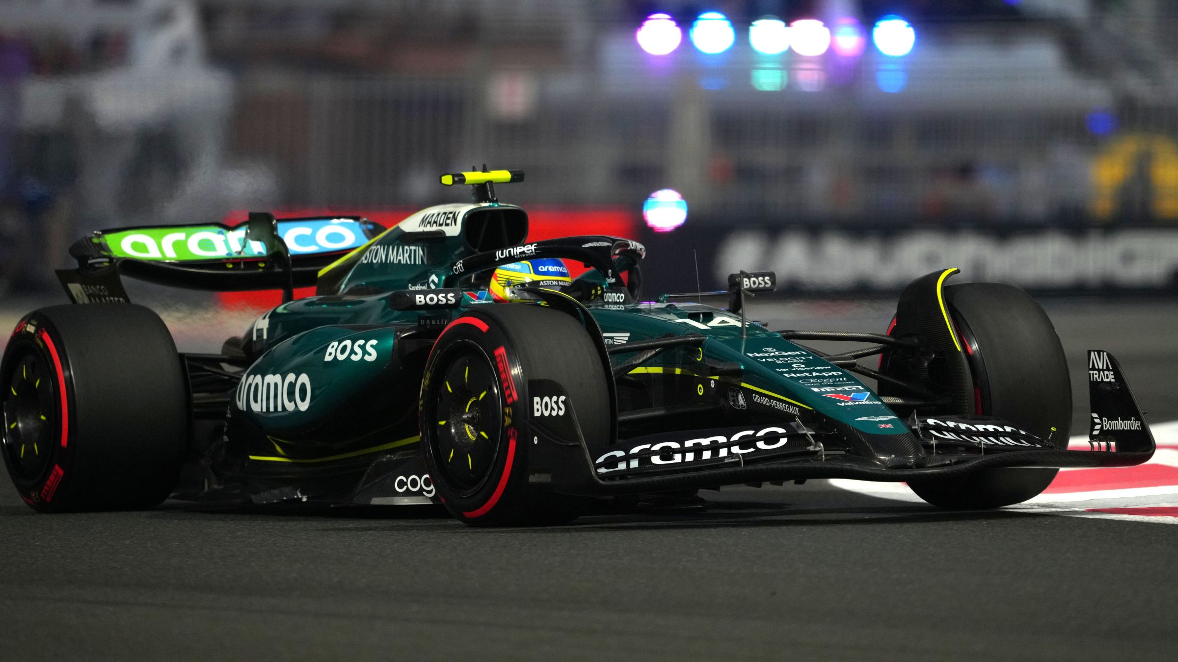 Aston Martin F1 car in Abu Dhabi 2024