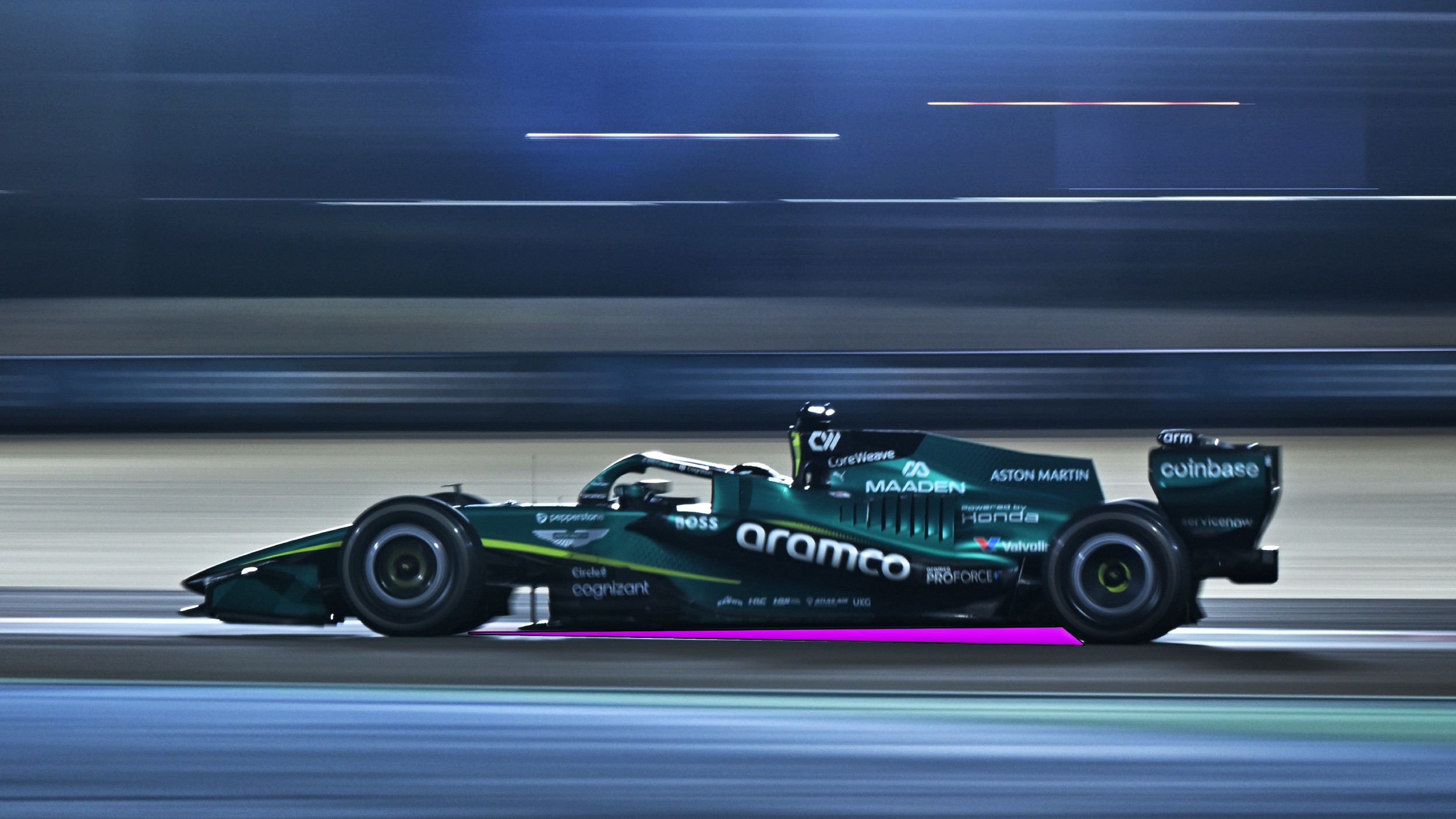 Aston Martin F1 car with rake underlined