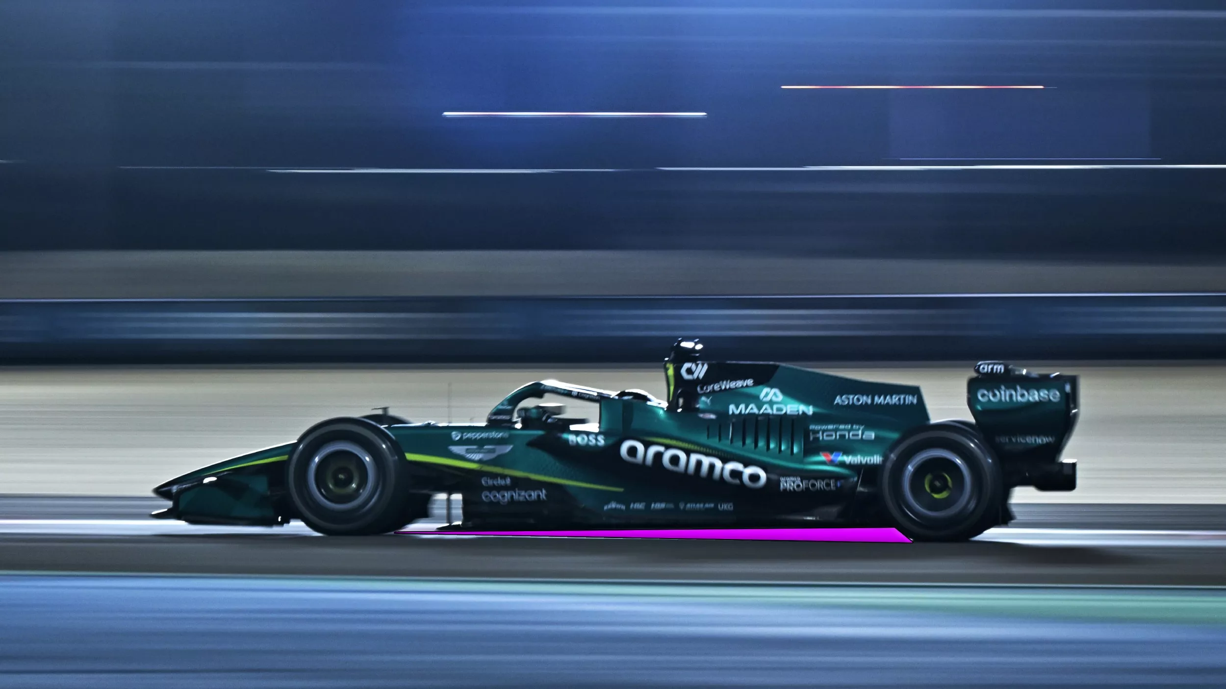 Aston Martin F1 car with rake underlined