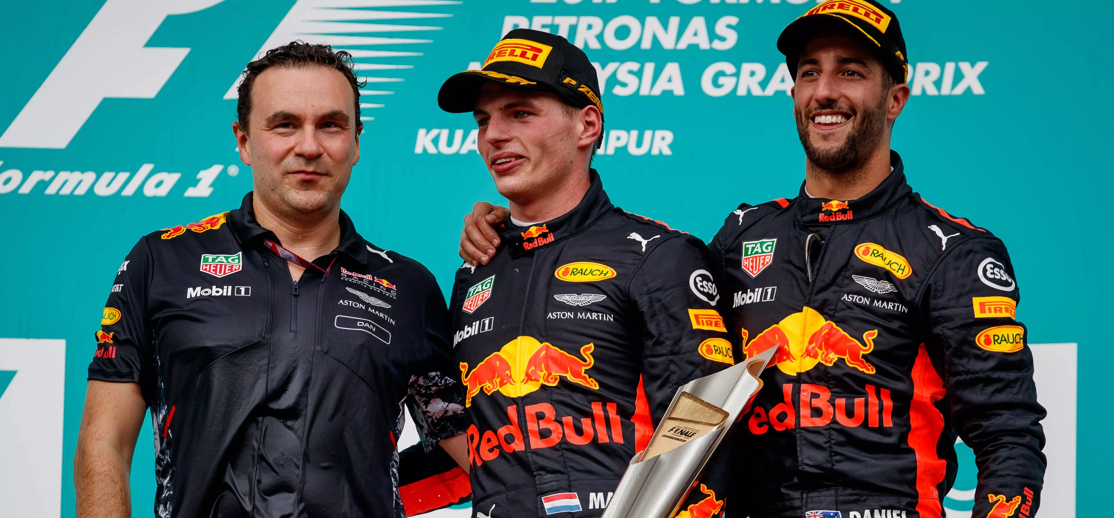 Dan Fallows on F1 podium