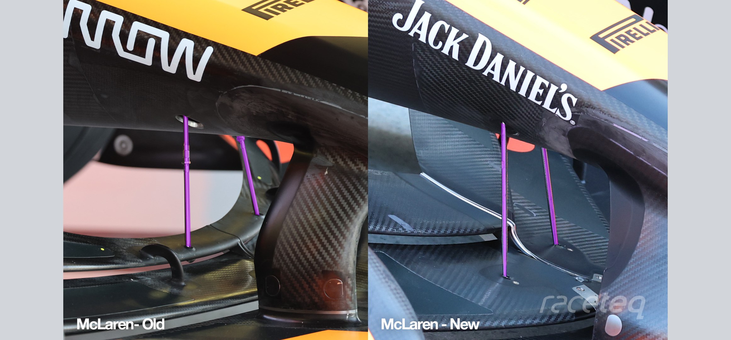 Technical comparison of F1 noses