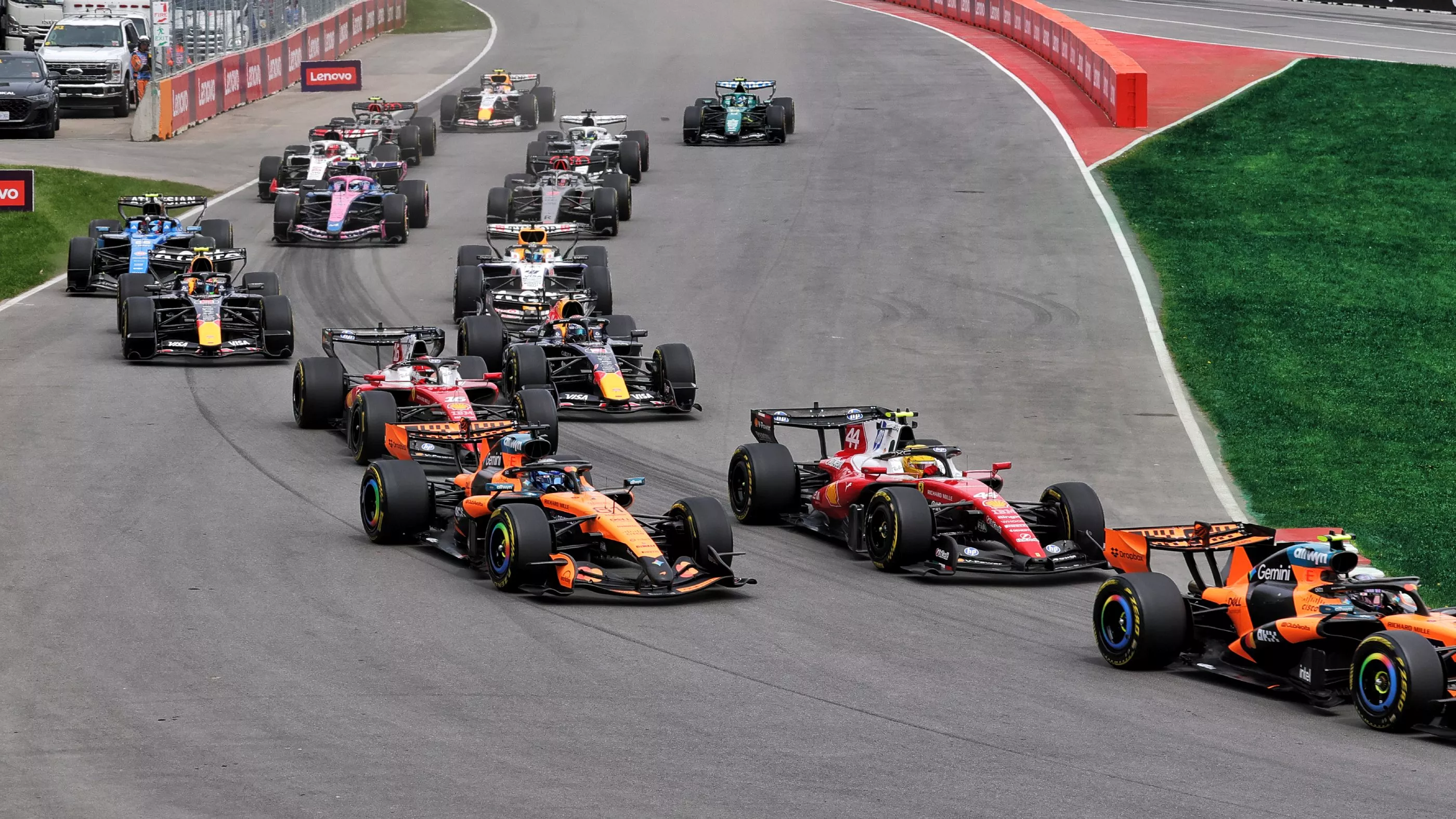 McLarens at start of 2026 Canadian Grand Prix
