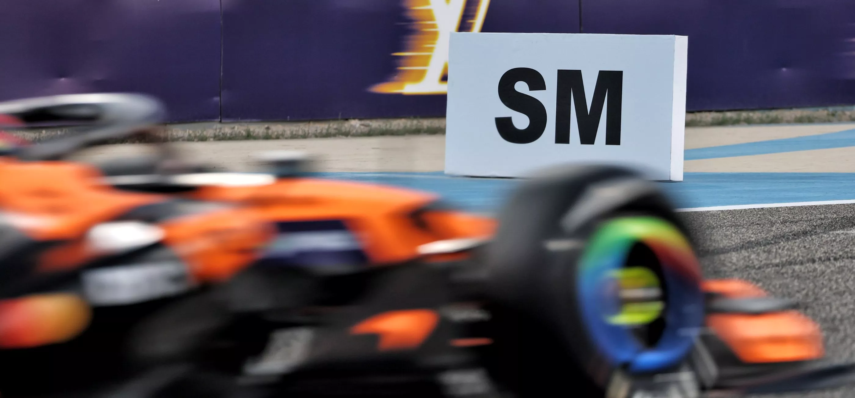 Straight Mode board posted around the track