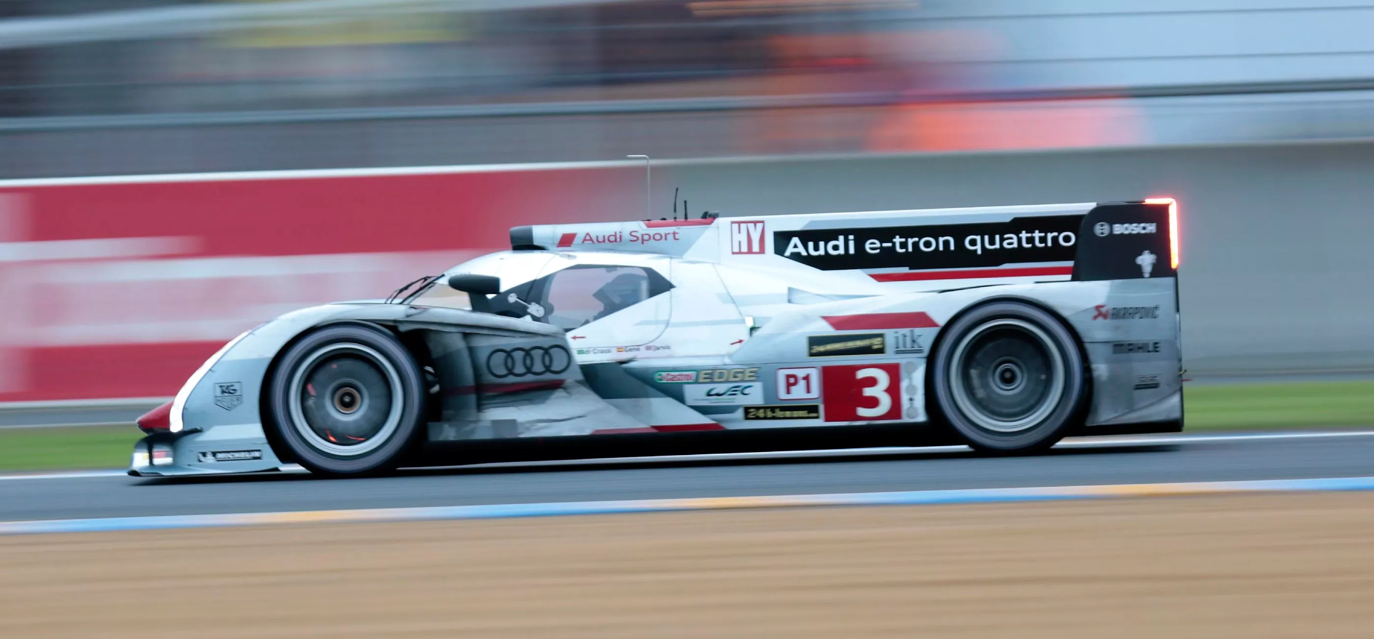 The Audi R18 e-tron at the 2013 Le Mans 24 Hours, where it finished third