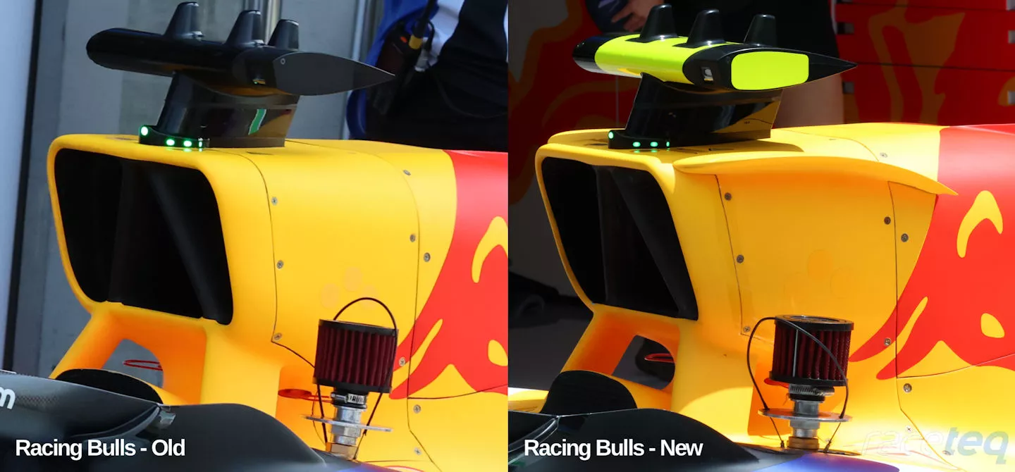 Racing Bulls VCARB03 airbox comparison