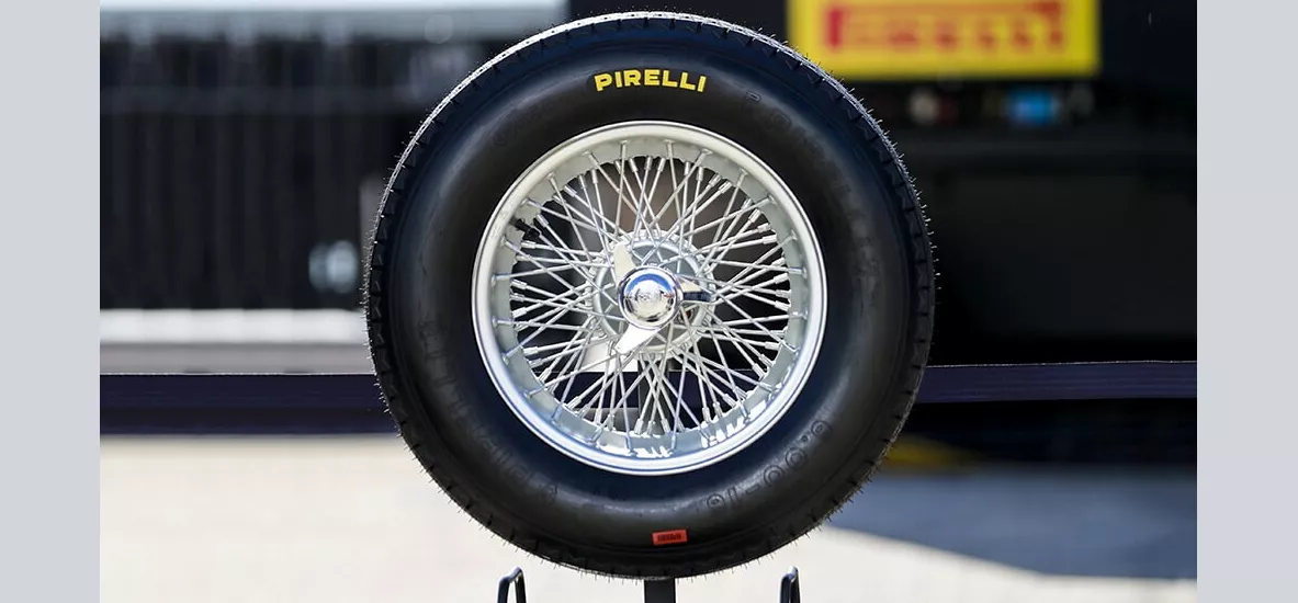A recreation of the ‘Stella Bianca’ tyre that was used by some F1 teams in 1950 - image courtesy of Pirelli