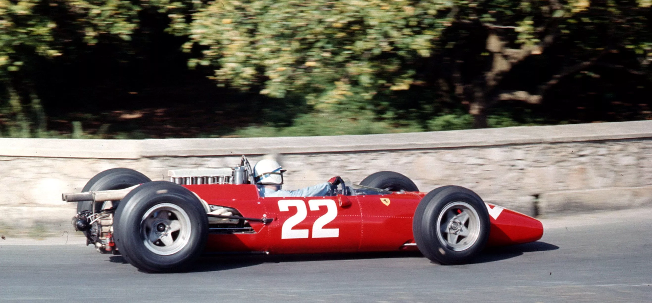 John Surtees at the wheel of the Ferrari 312 at the 1966 Syracuse Grand Prix
