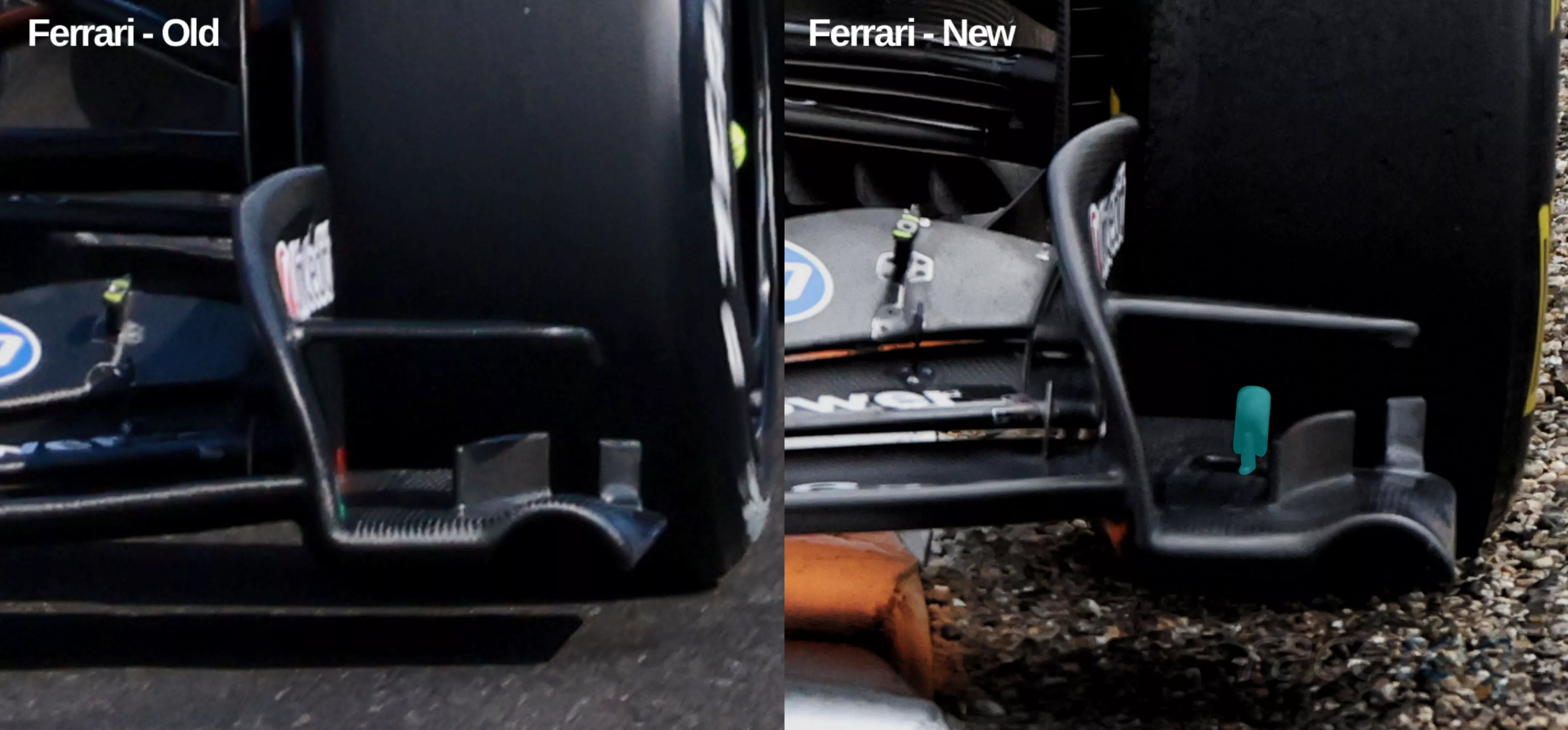 Ferrari SF-26 front wing - IR camera pod - highlighted