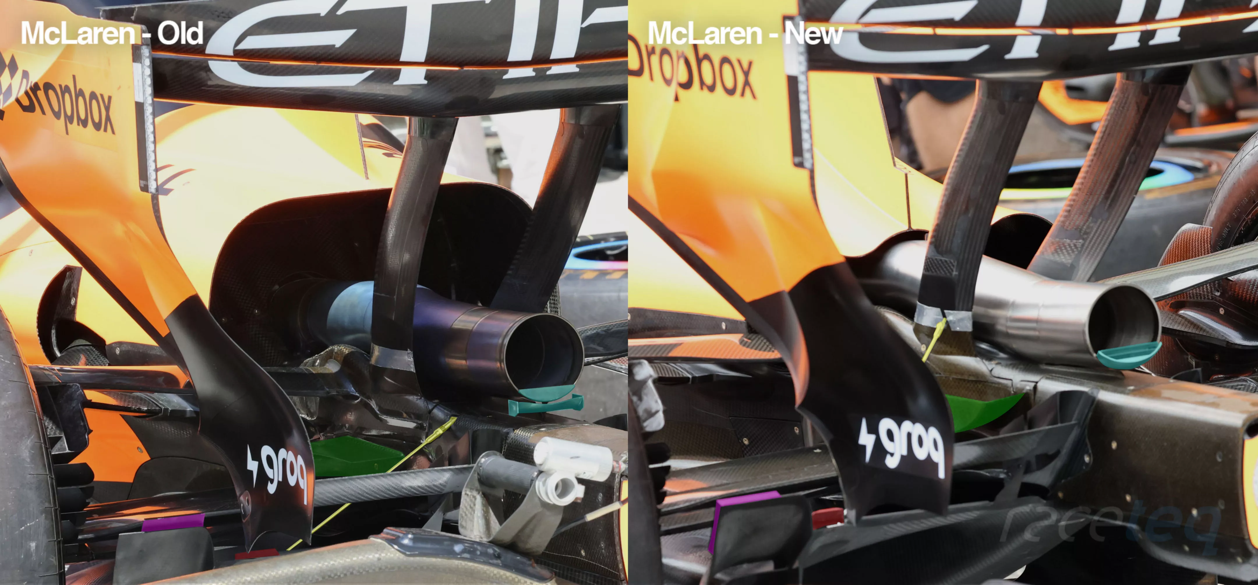 McLaren MCL40 rear end comparison